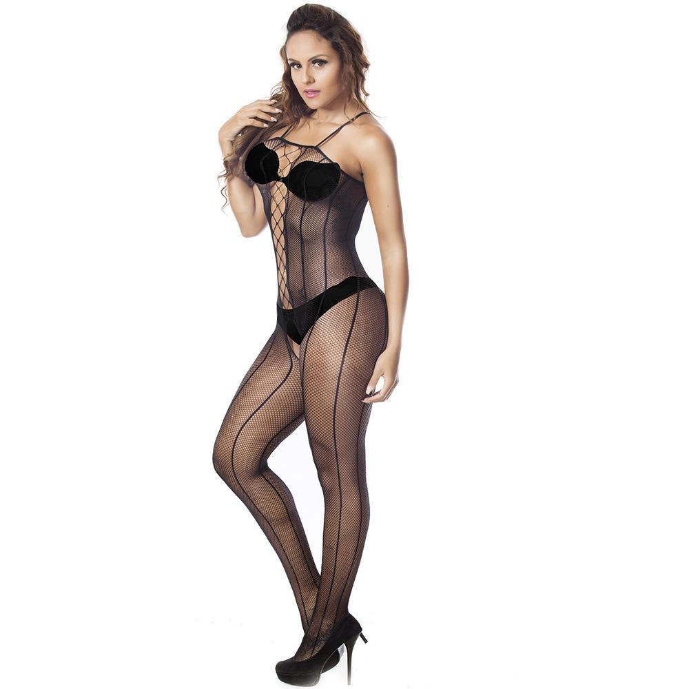 European and American style jacquard hollow-out one-piece lingerie w1