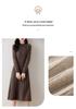Elegant Merino Wool Women's Bodycon Knit Dress - New Style with Half High Neck and High Waist Design