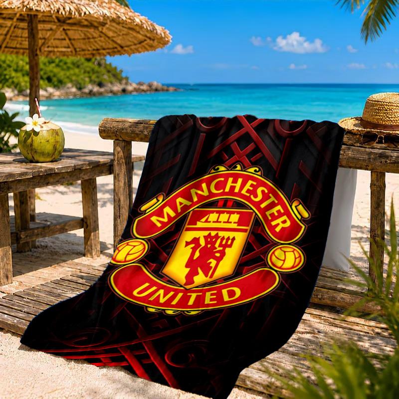 Manchester United Wappen Strandtuch, Schnelltrocknend, Pflegeleicht, Geeignet für Fitness und Strandurlaub, Sport-Essential