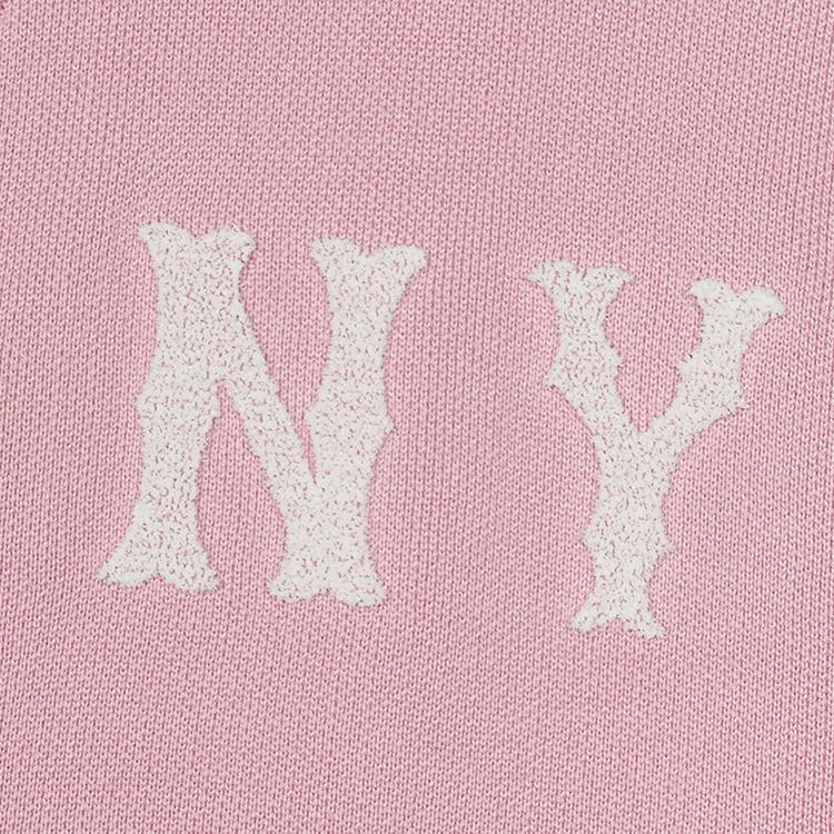 New MLB New York Yankees Old Flower Knitwear Unisex Hemp Pink 3AKCG0151-50PKM