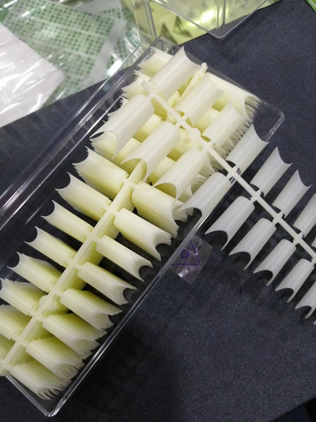 Transparent Traceless Short Ladder Nail Tips - 500 Piece Boxed Set, Wearable French Style, C Matte Finish