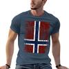 Norwegian flag on end  upside down cross TShirt Fitness Quick Dry Short Sleeve Top