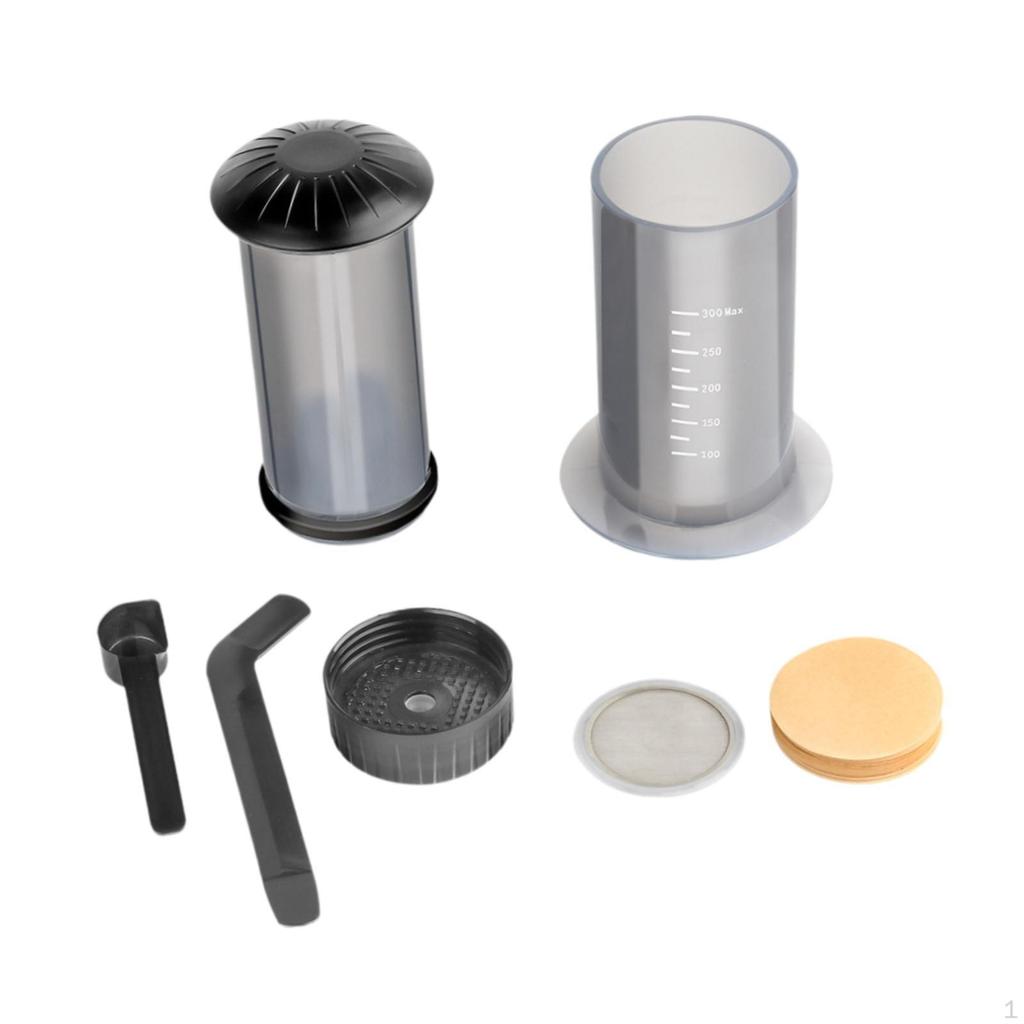 Coffee Maker Pour over Set ,Filter with Scale, Handheld Picnic Press Percolator
