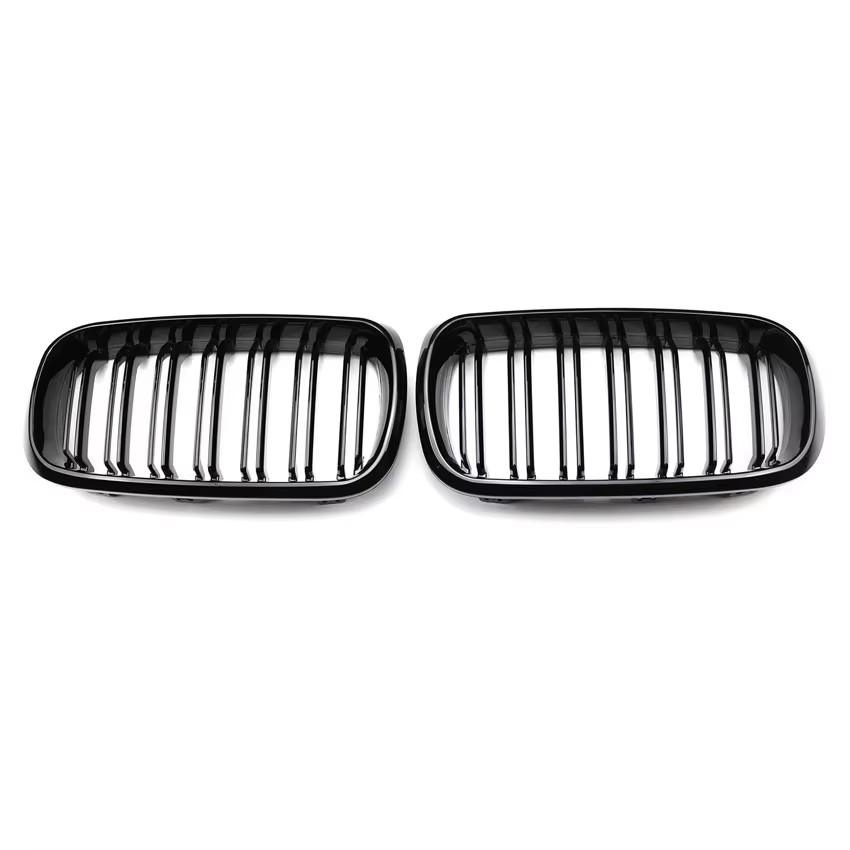 Gloss Black Front Bumper Kidney Grilles For BMW F15 X5 F16 X6 2014-2018 Double Line Sport Grille Racing Grille Car Accessories Gloss Black
