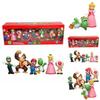 Six Piece Super Mario Bros Action Figure Toys Set Featuring Luigi Yoshi And Mushroom Collectibles For Kids