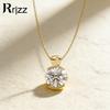 Rrjzz Solitaire VVS1 D-Color Moissanite Pendant Necklace Women 8mm 2CT GRA Certified Lab Created Diamond Necklace Jewelry Gifts