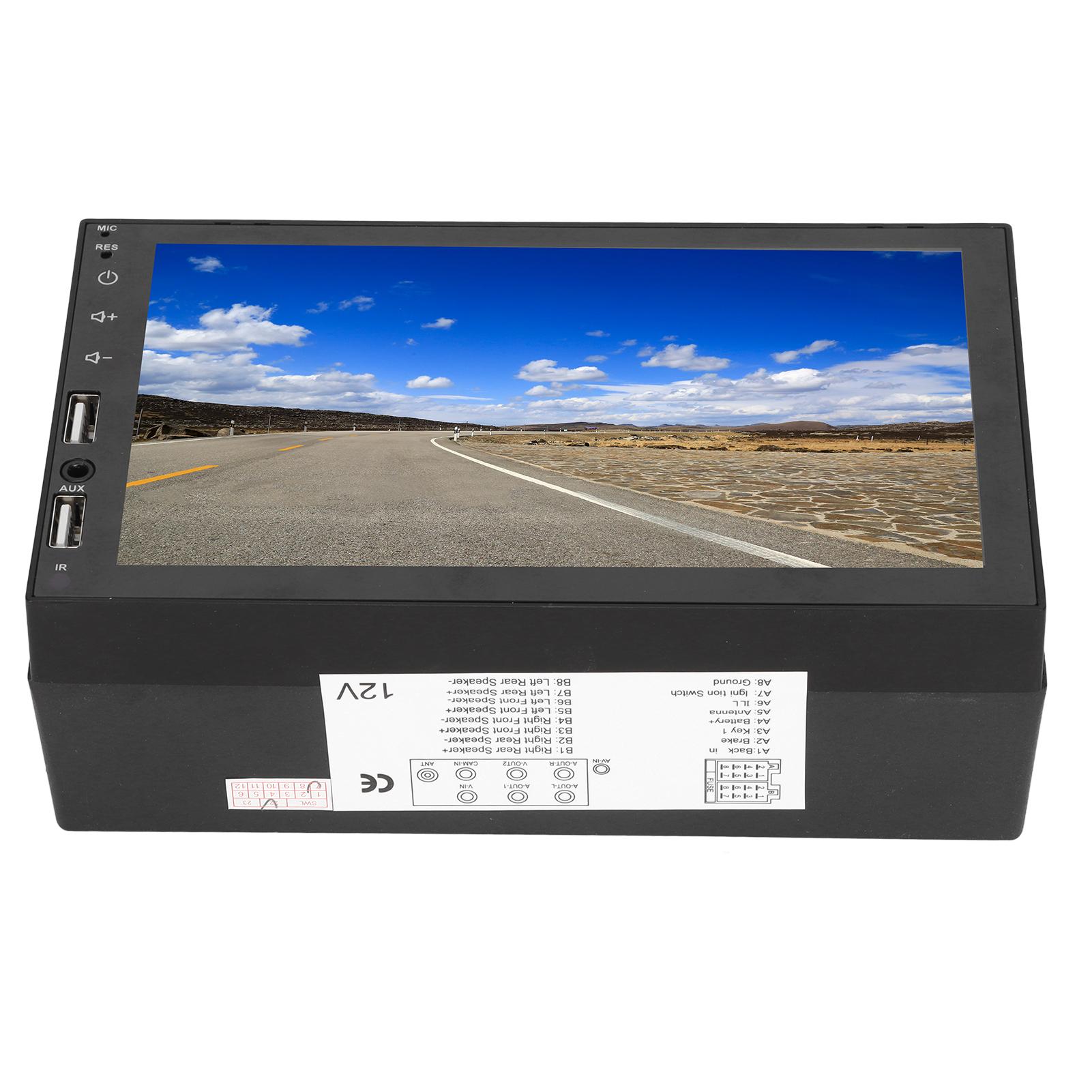 

7-дюймовый автомобильный стереоплеер Double Din Phone Mirror Link Мультимедиа Сенсорный экран Радиоприемник