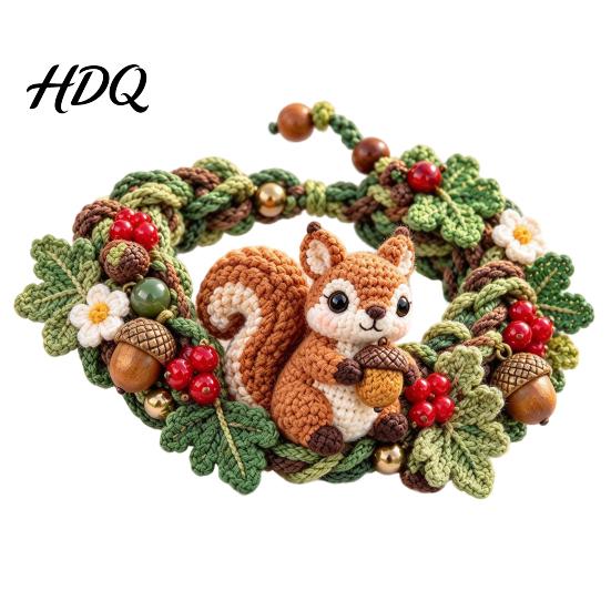 Pastoral Style Yarn Accessories Crochet Animal Bracelet DIY Kit Woodland Friends Craft Forest Jewelry Making Cute Squirrel Raccoon Frog Kit