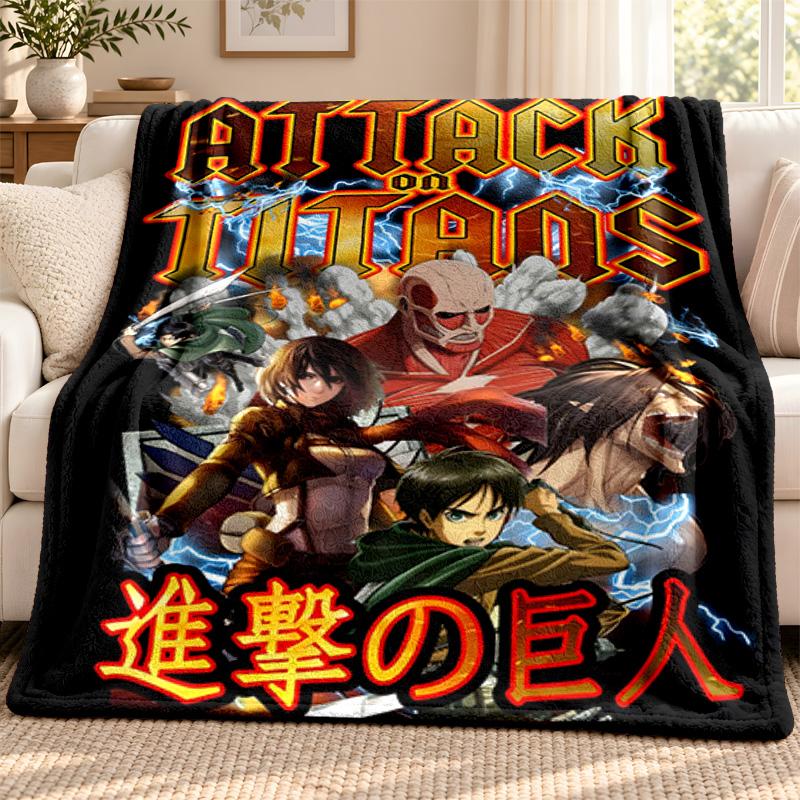 Attack on Titan blanket Flannel Blanket Soft Cozy Plush Throw for Sofa Bed Lightweight Home Decoration Outdoor camping