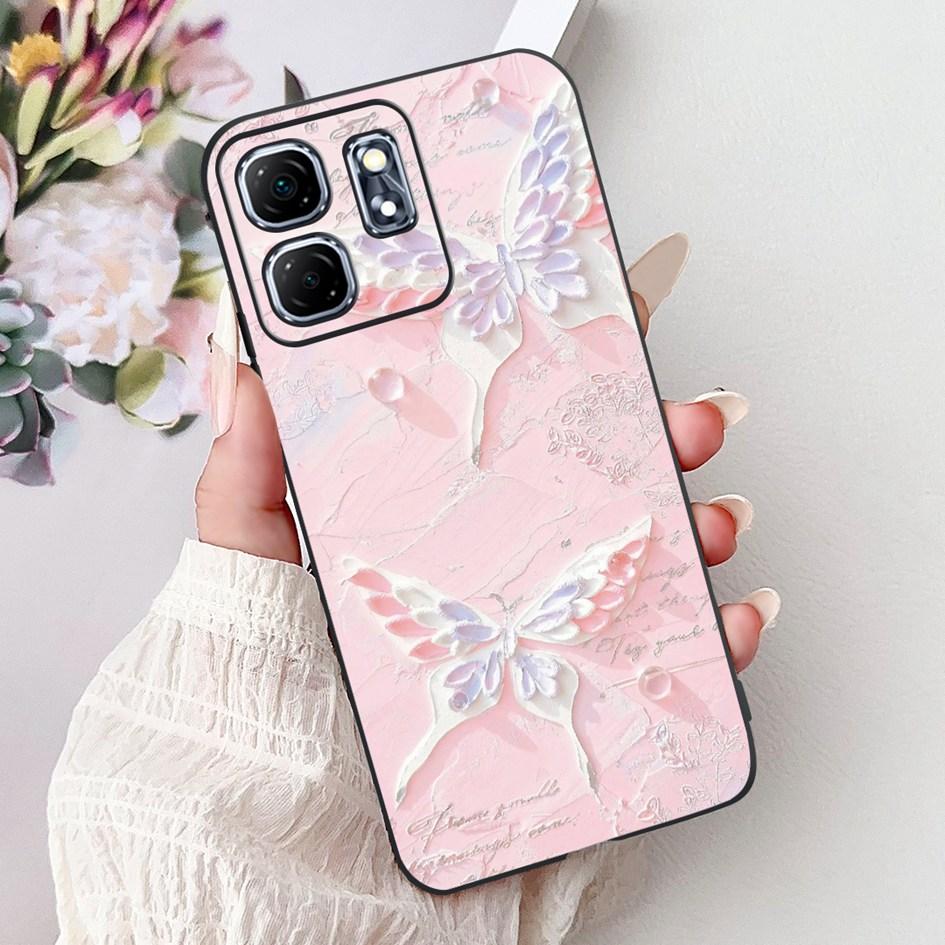 For Infinix Hot 50i Case X6531 New Fashion Flower Love Heart Pattern Soft Silicone Cover For Infinix Smart 9 Smart9 X6532 Bumper
