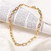 17KM Trendy Gold Thick Chain Necklace for Women Fashion Mixed Linked Circle Necklaces Minimalist Choker Necklace Party Jewelry