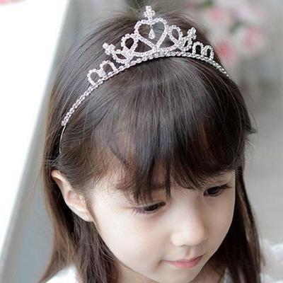 Fashion Girls Rhinestone Princess Crown Headband Tiara Hair Stick Princess Hairband