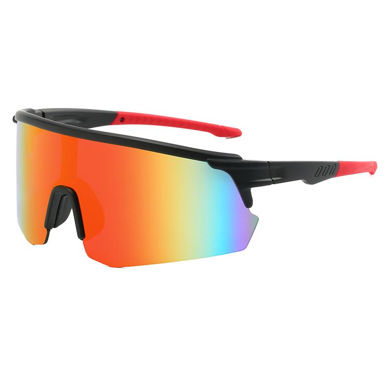 Oversized Sports Sunglasses Men Cycling Glasses Mirrored Outdoor Goggles Trendy Wrapped Anti-UV Riding Shades