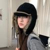 Snowy Winter Beanie Hat With Foldable Sheep Wool Earmuffs For Men And Women