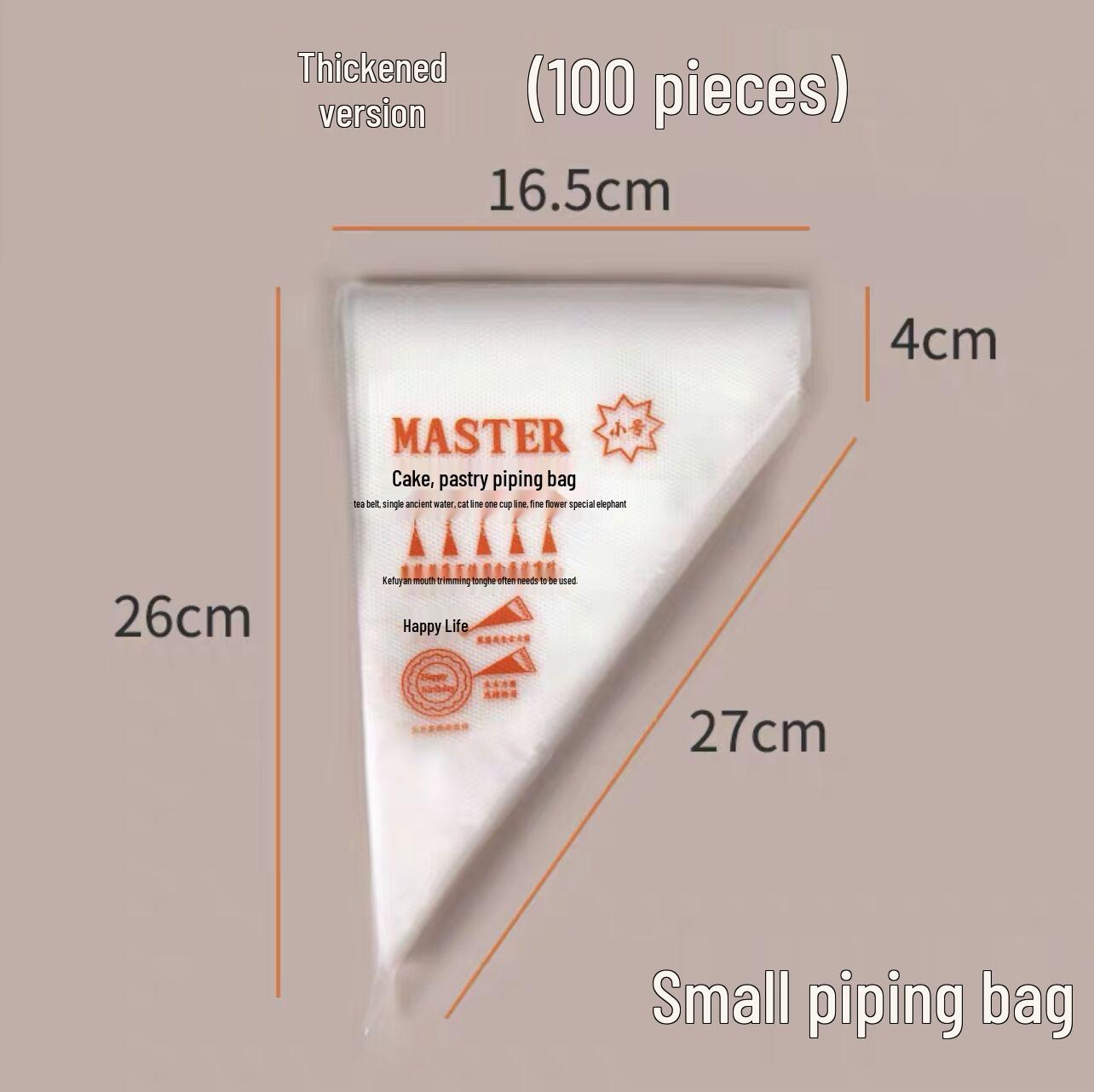 

Утолщенные одноразовые кондитерские мешки - набор из 100 штук для украшения кремом, печеньем и тортом