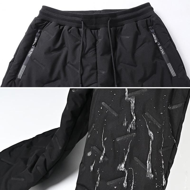 Winter Clothes Men's Thick Pants Velvet Fleece Pants Waterproof Outdoor Sportswear Sweatpants Trousers For Men