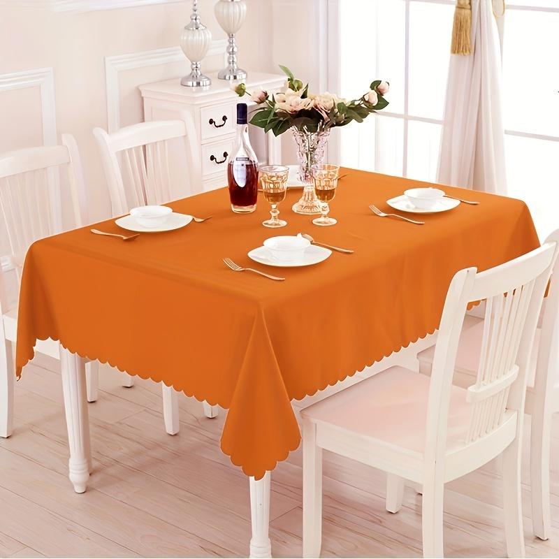 100% Polyester Tablecloth, Kitchen, Restaurant, Party, Holiday Table Decoration, Solid Color Tabletop Cover, Natural Fabric