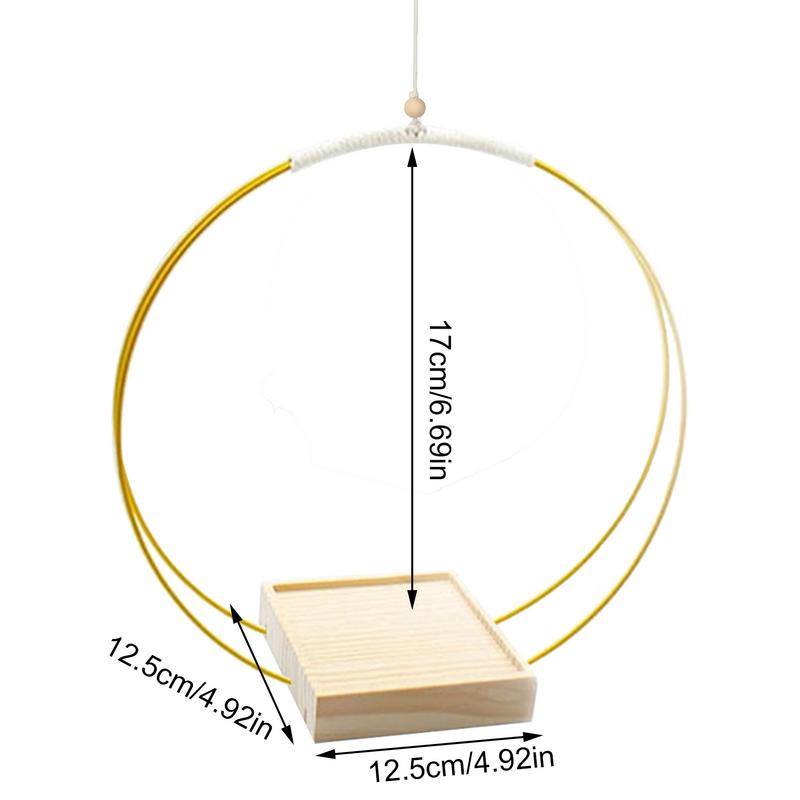 Indoor Plant Hanger Hanging Plant Pot Hanger With Wood Base Boho Macrame Hang Plant Holder For Indoor Plants Planter For Wall