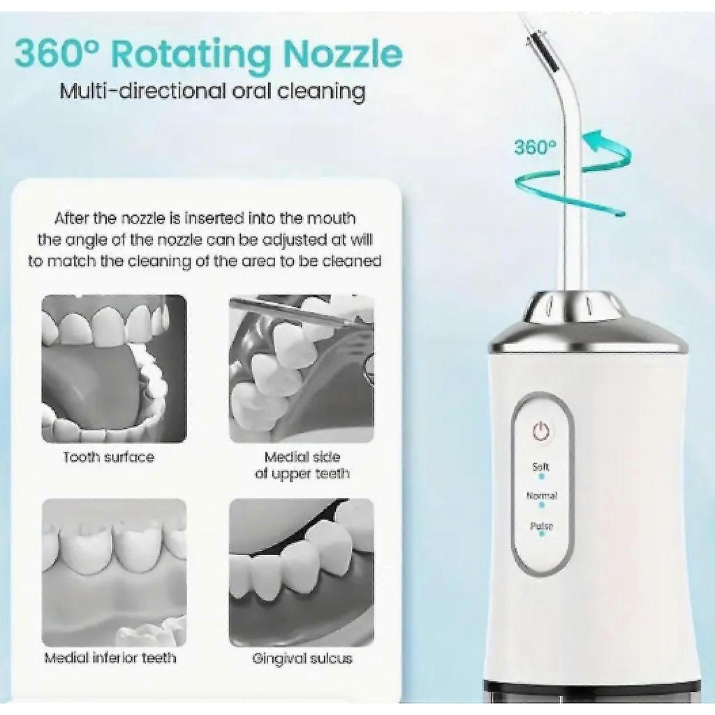 Electric Waterproof Teeth Cleaner: Get A Powerful, Portable Deep Cleaning Experience With Usb Rechargeable Water Spray less