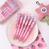 144Pcs 0.5mm Creative Cartoon Pink Rabbit Metal Hook Press Pen Cute High-value Neutral Brush Pen Black
