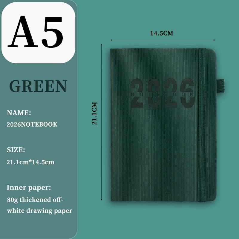 2026 Cross-Border English Diary with Band: Annual Calendar, Weekly Planner, 365-Day Efficiency Notebook