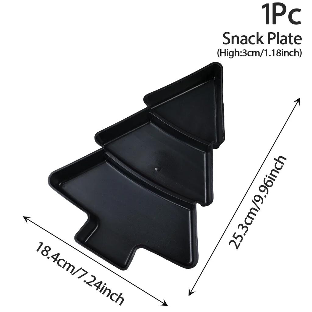 Christmas Tree Shape Living Room Candy Seeds Fruits Plastic Plate Dishes Bowl Breakfast Plates Tray Tableware Storage