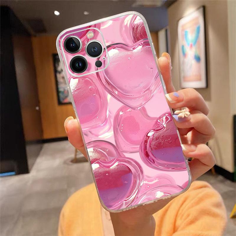 Phone Case For Iphone 17ProMax 17 Pro Air 16 15 14 13 Pro Max 16 15 14 13 Pro 15Plus Love Pink Heart
