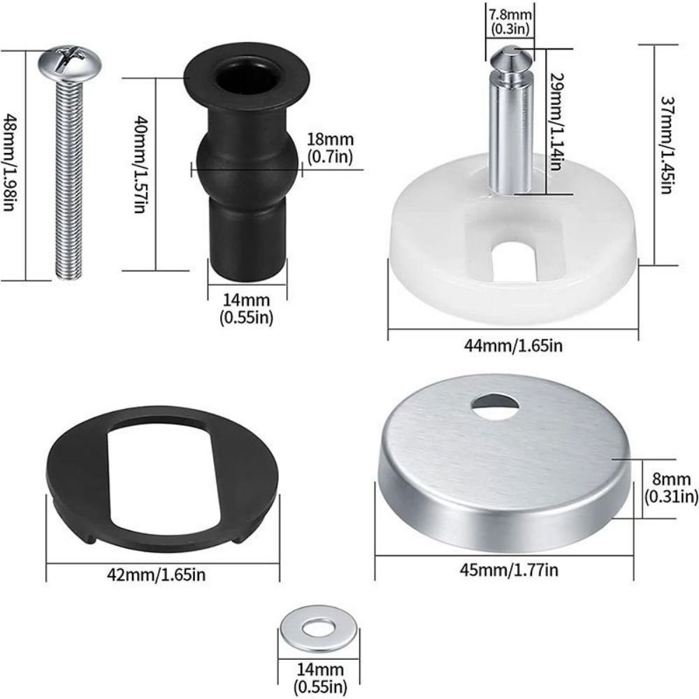 Stainless Steel Toilet Lid Hinges Set Universal Toilet Seat Fit Replacement  Toilet Lid Accessories