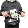 Women’s Sweatshirt  Pouch Hood Tops Carry Cat Breathable Pullover Blouse