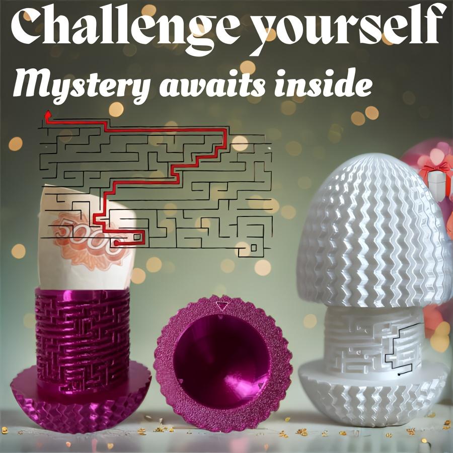 Money Maze Puzzle Gift Box with Surprise Hidden Cash & Treasure - Plastic Puzzle Box Suitable for Easter, Birthday Party Favors