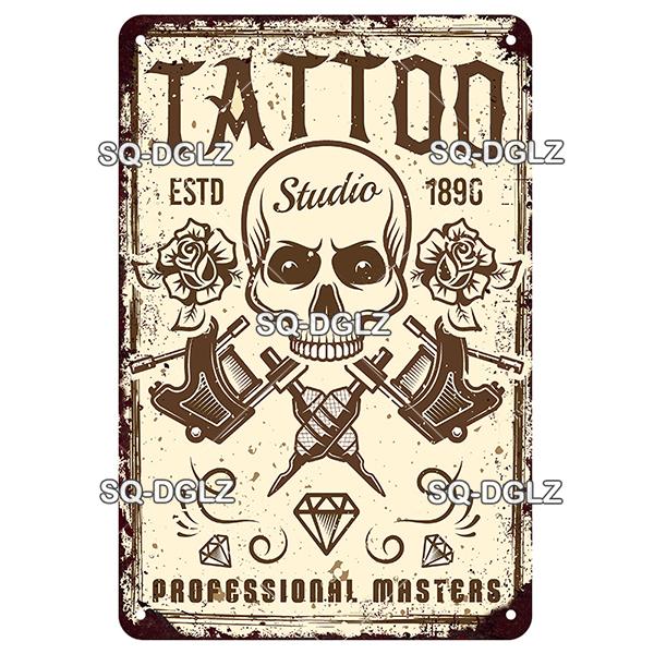 [SQ-DGLZ] Tattoo Styles Metal Sign Vintage Plaque Tin Sign Plate Wall Decor For Bar Club Man Cave Art Painting Travel Poster