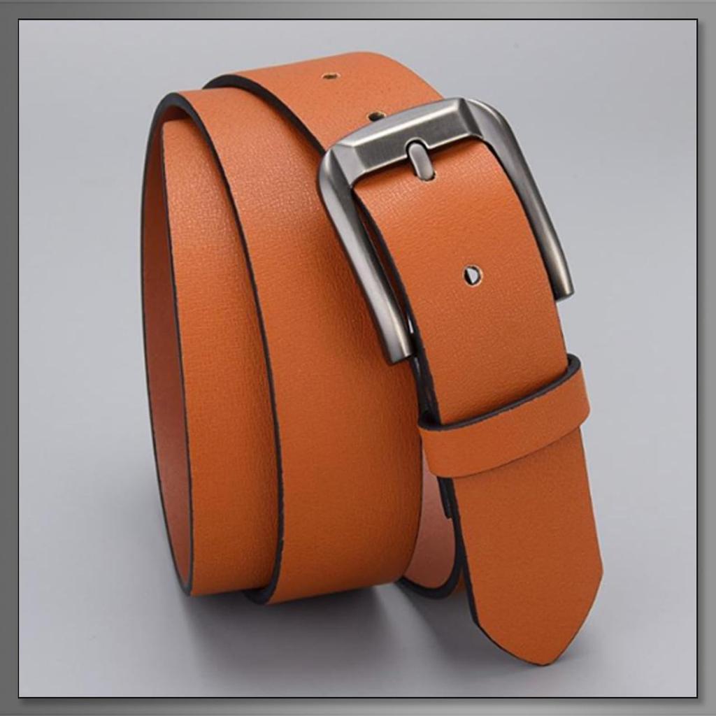 [Buzz Selection] Belt, Pin Buckle, Casual, Business, Simple, Imitation Leather, Men's LBT994 (Brown)