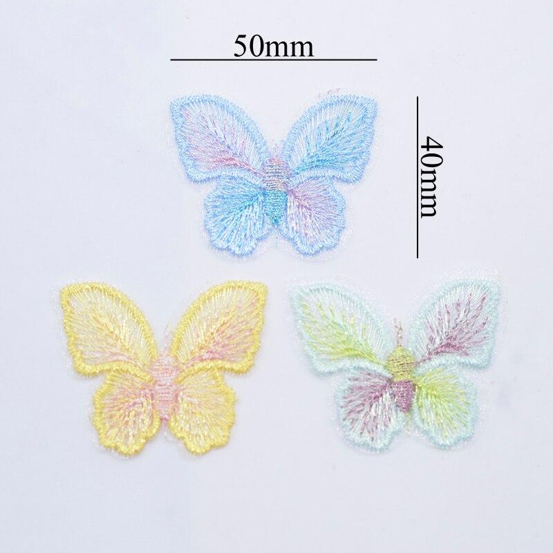 12 Stück 50 x 40 mm Mirage bestickte Netz-Schmetterlings-Applikationen für Kleidung, Hut, Nähen, Flicken, DIY, Kopfbedeckung, Haarspangen, Bogen-Zubehör