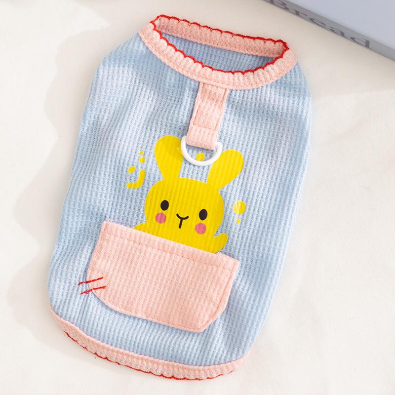 

Новая весенне-летняя одежда для собак, мультяжные карманы, тяговый жилет, Тедди Бигбер, для маленьких собак, кошек, домашняя одежда XXL (recommended weight 15-10 kg) синий