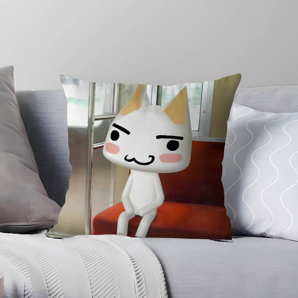 

I-Inoue Cat Cover With Short Plush Print For Living Room Sofa Decoration Cushion Cover Pillow Covers 12x12Inch