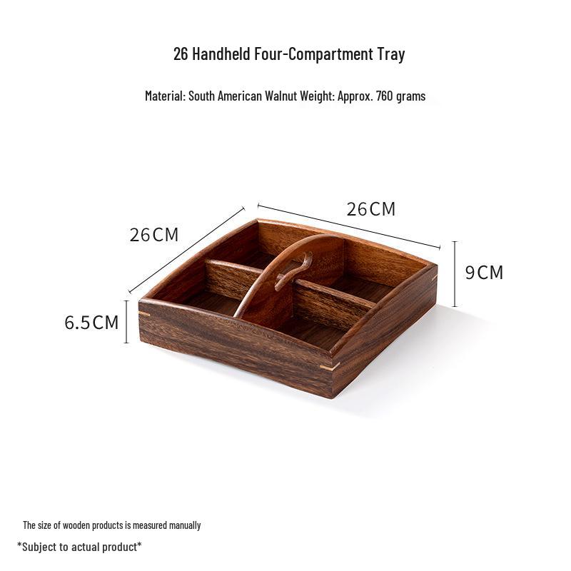 Solid Walnut Wooden Fruit & Salad Bowl - Round Plate for Dining & Household Use