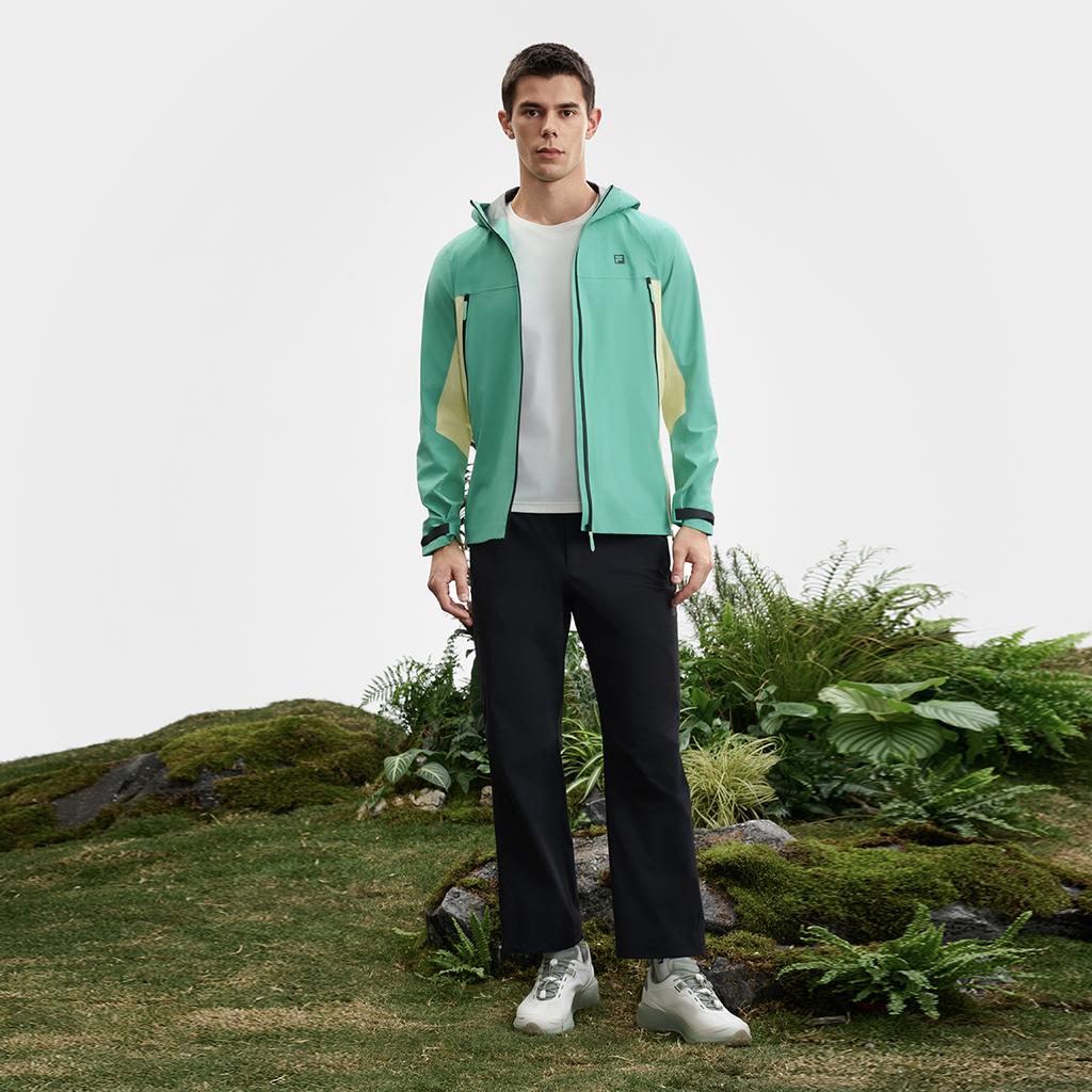 New FILA Athletics Mountain Versatile Waterproof And Windproof Windbreaker Jacket Men's Cardamom Green GN A11M527702F-GN