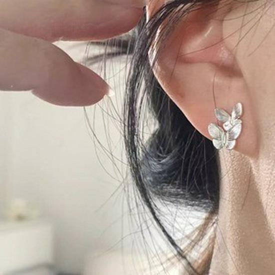 Elegant French Retro Ribbon Earrings: Stylish Ballet Bow Three-Color Design for Women