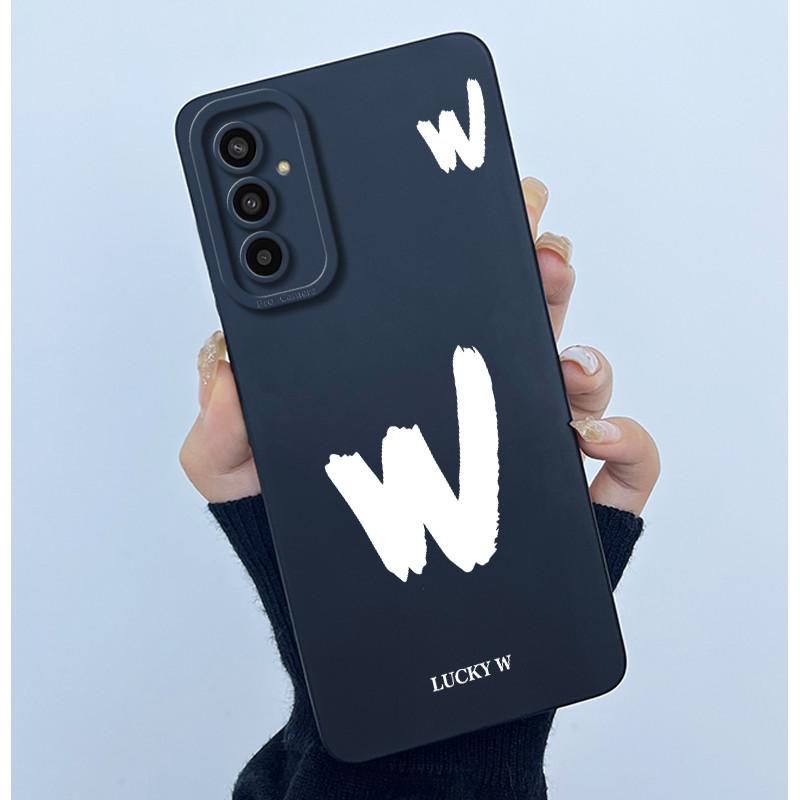 For Samsung Galaxy M13 4G M23 F23 Buddy 2 5G Cover Case Initial Letter Silicone Soft Phone Bumper for Samsung SM-M135F Casing