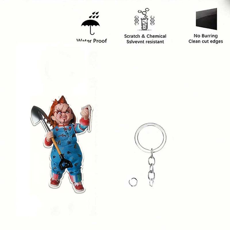 2pcsHorror Themes-2D Acrylic Keychain, Car Keychain,Gift for Horror Enthusiasts, Halloween and Christmas Gifts,Horror Keychain