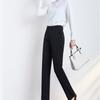 Plush Thickened Trousers High Waist Autumn and Winter Work Pants  Straight-leg Overalls Formal Pants Bank Working Slim Women