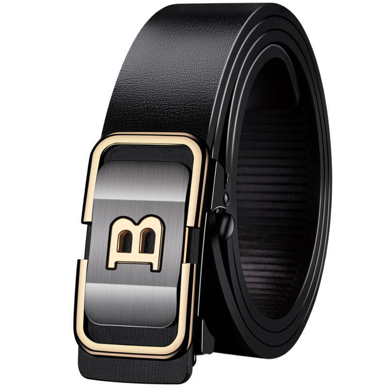 

Men s Automatic Buckle Leather Belt - Versatile Business Casual Accessory 120cm Length