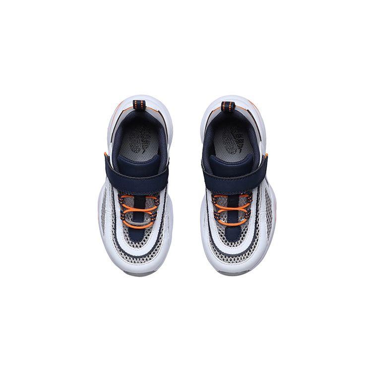 Li Ning Comfortable Fashion Casual Non-Slip Wear-Resistant Breathable Lightweight Low-Top Running Shoes Kids Sneakers White Blue YKNR044-5