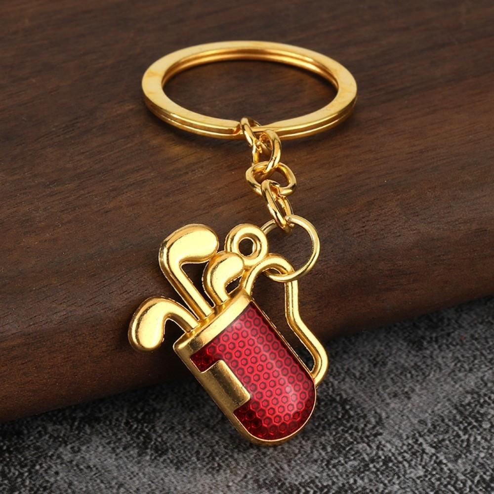 

Creative Metal Barrel Shaft Keyring Sports Style Golf Pendant Key Holder Father s Day золотий/червоний