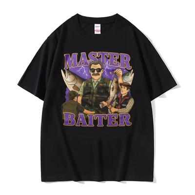 Funny Fishing Master Baiter Graphic T Shirts Men Women Vintage Fisherman Humor Tshirt Casual Loose Oversized T Shirt Streetwear