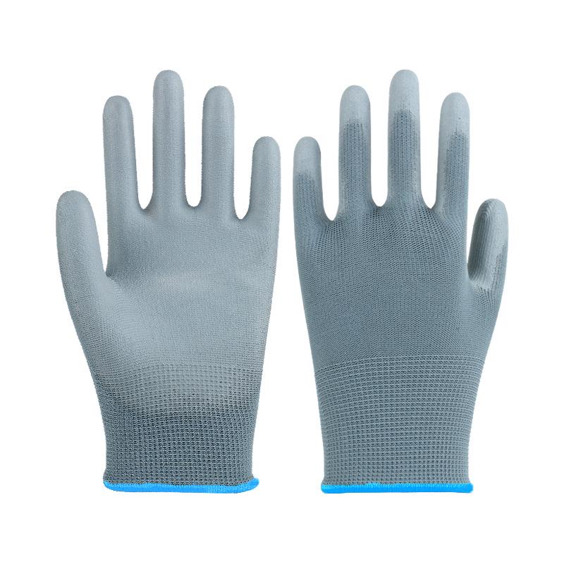 Λευκά Γάντια Παλάμης με Αντιστατική Επικάλυψη PU, Χωρίς Σκόνη, Προστασία Δακτύλων με Χρωματιστή Λωρίδα