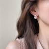 Pink Pearl Zirconia Stud Earrings - Elegant, Luxurious Fashion Jewelry for Women