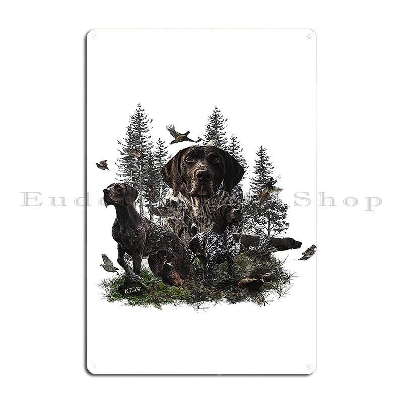 Hunting Pheasant with German Shorthaired Pointer Bird Hunting Season Ready To Hunt Metal Wall Plaque Print Tin Sign Poster