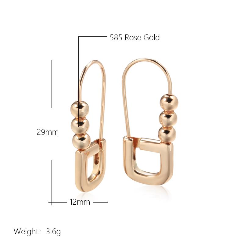 Modische Glänzende Hängeohrringe Roségold Einfache Geometrische Perlenohrringe Für Frauen Hohe Qualität Täglicher Feinschmuck