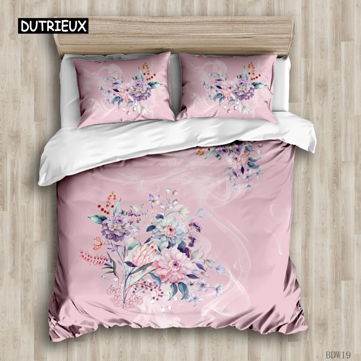 

Пододеяльник с цветочным рисунком, ботанические листья, двусторонний комплект постельного белья с цветочным рисунком, натуральное растение, двуспальная кровать размера «king-size», полиэстер, одеяло EU single(135x200cm)